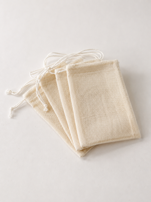 4 Reusable Cotton Tea Bags